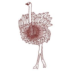 Redwork Ostrich 08(Lg) machine embroidery designs