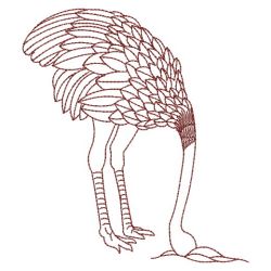 Redwork Ostrich 09(Lg) machine embroidery designs