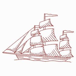 Redwork Ships 01(Md) machine embroidery designs