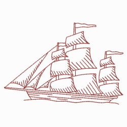 Redwork Ships(Lg) machine embroidery designs