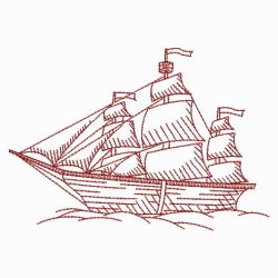 Redwork Ships 02(Lg) machine embroidery designs