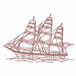 Redwork Ships 03(Lg) machine embroidery designs