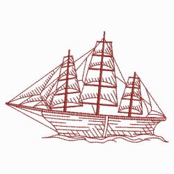 Redwork Ships 05(Md) machine embroidery designs
