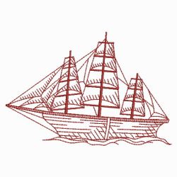 Redwork Ships 05(Lg) machine embroidery designs