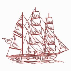 Redwork Ships 06(Lg) machine embroidery designs