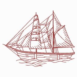 Redwork Ships 07(Lg) machine embroidery designs