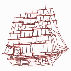 Redwork Ships 08(Md) machine embroidery designs