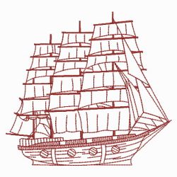 Redwork Ships 08(Sm) machine embroidery designs