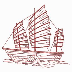 Redwork Ships 09(Sm) machine embroidery designs