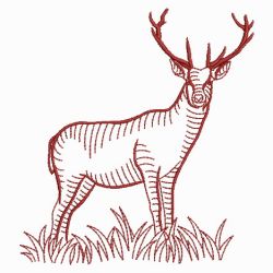 Redwork Deer 02(Lg) machine embroidery designs