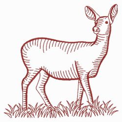 Redwork Deer 03(Lg) machine embroidery designs