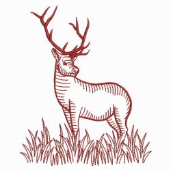 Redwork Deer 09(Md) machine embroidery designs