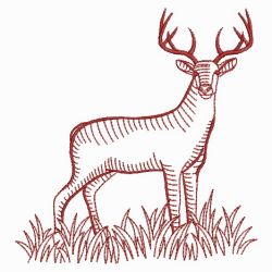 Redwork Deer 10(Lg) machine embroidery designs