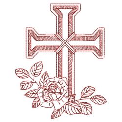 Redwork Rose Cross 02(Md) machine embroidery designs