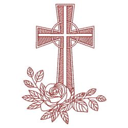 Redwork Rose Cross 03(Sm)