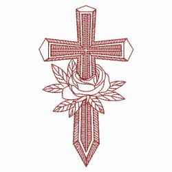 Redwork Rose Cross 05(Md) machine embroidery designs