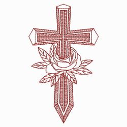 Redwork Rose Cross 05(Lg) machine embroidery designs