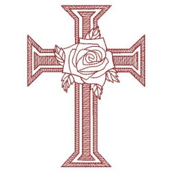 Redwork Rose Cross 06(Md)