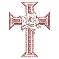 Redwork Rose Cross 06(Lg) machine embroidery designs