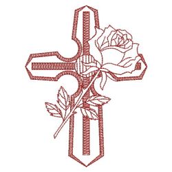 Redwork Rose Cross 09(Lg) machine embroidery designs