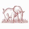 Redwork Elephants 01(Lg)