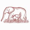 Redwork Elephants 02(Lg)