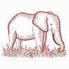 Redwork Elephants 07(Lg)