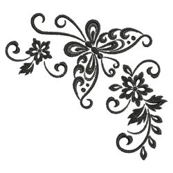 Blackwork Curly Butterfly 03(Lg) machine embroidery designs