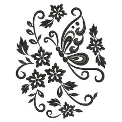 Blackwork Curly Butterfly 04(Sm) machine embroidery designs