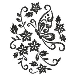 Blackwork Curly Butterfly 04(Lg) machine embroidery designs