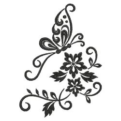 Blackwork Curly Butterfly 07(Md) machine embroidery designs