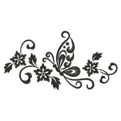 Blackwork Curly Butterfly 10(Md) machine embroidery designs