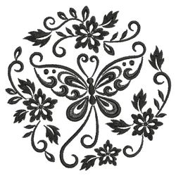 Blackwork Curly Butterfly 11(Lg) machine embroidery designs