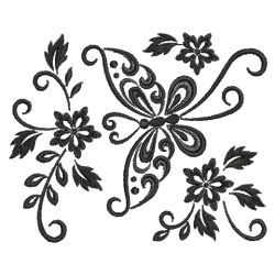 Blackwork Curly Butterfly 12(Md)