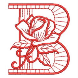 Redwork Rose Alphabets 02 machine embroidery designs