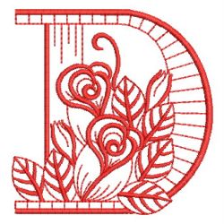 Redwork Rose Alphabets 04