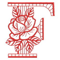 Redwork Rose Alphabets 06