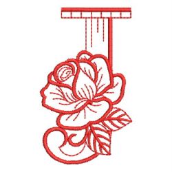 Redwork Rose Alphabets 10 machine embroidery designs