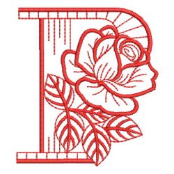 Redwork Rose Alphabets 16 machine embroidery designs