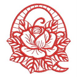 Redwork Rose Alphabets 17 machine embroidery designs