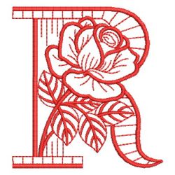 Redwork Rose Alphabets 18 machine embroidery designs