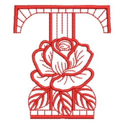 Redwork Rose Alphabets 20 machine embroidery designs