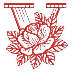 Redwork Rose Alphabets 22 machine embroidery designs