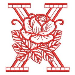 Redwork Rose Alphabets 24 machine embroidery designs