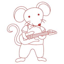 Redwork Mouse Band 04(Md) machine embroidery designs