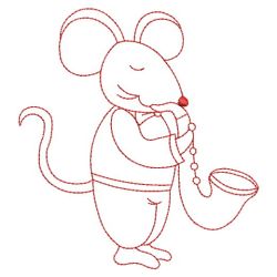 Redwork Mouse Band 10(Lg) machine embroidery designs