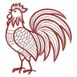 Redwork Roosters 01(Lg) machine embroidery designs