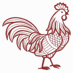 Redwork Roosters 02(Md) machine embroidery designs