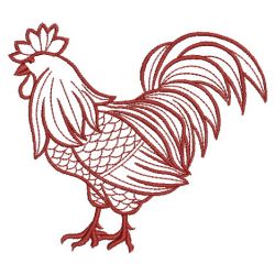 Redwork Roosters 03(Lg) machine embroidery designs