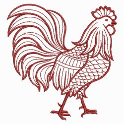 Redwork Roosters 04(Md) machine embroidery designs